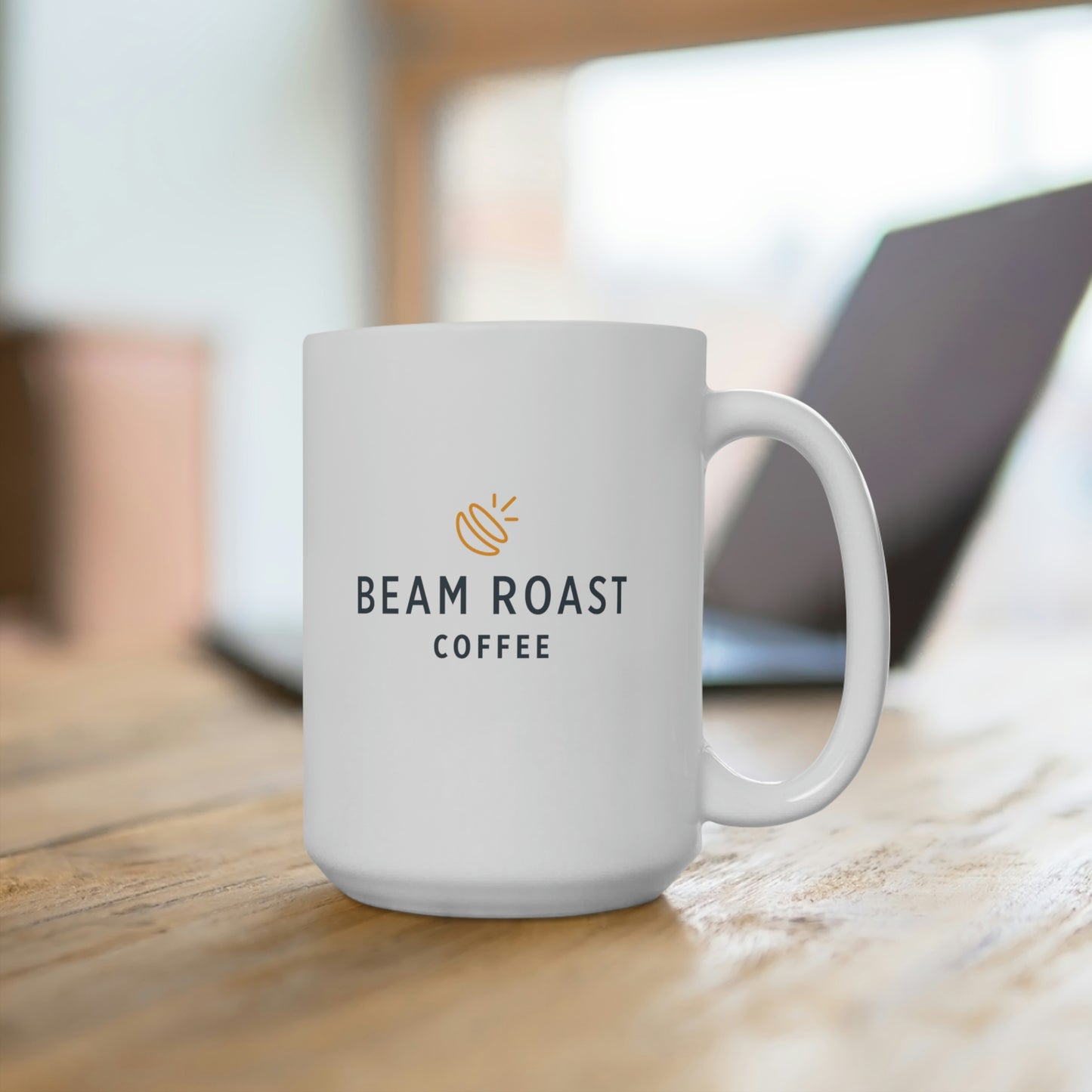 15oz White Mug w/ Logo + Tagline